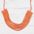 Halskette aus recycelten Papierperlen, 'Gorgeous in Orange'. - Orangefarbene mehrsträngige Perlenkette aus Recyclingpapier