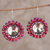 Recycled paper beaded dangle earrings, 'Exquisite Daisy' - Handmade Recycled Paper Glass Bead Dangle Earrings