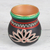 Ceramic oil warmer, 'Lotus Fascination' - Handcrafted Ceramic Oil Warmer in Black from India