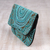 Beaded silk clutch, 'Turquoise Glamour' - Turquoise Beaded and Sequined Silk Evening Clutch from India (image 2b) thumbail