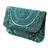 Beaded silk clutch, 'Turquoise Glamour' - Turquoise Beaded and Sequined Silk Evening Clutch from India (image 2d) thumbail