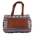 Handtasche mit Lederakzenten aus Baumwolle, 'Pattern Party'. - Elfenbeinfarbene, rote, lila gewebte Akzent-Handtasche aus Baumwollleder