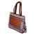 Leather accented cotton handbag, 'Pattern Party' - Ivory, Red, Purple Woven Cotton Leather Accent Handbag
