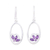 Amethyst dangle earrings, 'Petite Violet' - Handcrafted Amethyst Sterling Silver Oval Dangle Earrings