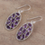 Amethyst dangle earrings, 'Palatial Crest in Violet' - Handcrafted Amethyst and Sterling Silver Dangle Earrings
