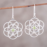 Featured review for Peridot dangle earrings, Molecular Flowers