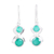 Onyx dangle earrings, 'Green Alliance' - Faceted Green Onyx Sterling Silver Dangle Earrings