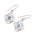 Blue topaz dangle earrings, 'Flower Circle' - Blue Topaz Sterling Silver Rounded Flower Dangle Earrings