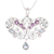 Amethyst and blue topaz pendant necklace, 'Elegant Flutter' - Handmade Amethyst and Blue Topaz Pendant Necklace from India