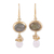 Vergoldete Ohrhänger mit mehreren Edelsteinen - 22 Karat vergoldete Ohrhänger mit mehreren Edelsteinen aus Indien