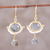 Gold plated cultured pearl and labradorite dangle earrings, 'Everlasting Allure' - 22k Gold Plated Cultured Pearl and Labradorite Earrings thumbail