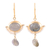 Gold plated cultured pearl and labradorite dangle earrings, 'Everlasting Allure' - 22k Gold Plated Cultured Pearl and Labradorite Earrings (image 2a) thumbail