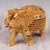 Wood figurine, 'Adorned Elephant' - Hand-Carved Wood Elephant with Baby Figurine from India (image 2) thumbail