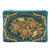 Cotton coin purse, 'Star Bouquet' - Azure Blue Cotton and Velvet Zardozi Coin Purse