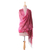 Tie-dyed cotton shawl, 'Ruby Tides' - Handmade Tie-Dyed Ruby Red Cotton Shawl with Fringe (image 2d) thumbail