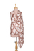Mantón de lana teñido anudado, 'Chestnut Triangles' - Mantón de lana teñido anudado en castaño de la India