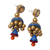 Ceramic dangle earrings, 'Festive Glamour' - Hand-Painted Festive Glamour Jhumka Ceramic Earrings (image 2c) thumbail