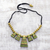 Ceramic beaded necklace, 'Tribal Hills' - Handcrafted Golden Tribal Hills Ceramic Statement Necklace