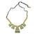 Ceramic beaded necklace, 'Tribal Hills' - Handcrafted Golden Tribal Hills Ceramic Statement Necklace
