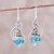 Citrine dangle earrings, 'Friendship Token' - Sterling Silver Citrine Composite Turquoise Dangle Earrings