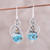 Citrine dangle earrings, 'Friendship Token' - Sterling Silver Citrine Composite Turquoise Dangle Earrings