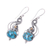 Citrine dangle earrings, 'Friendship Token' - Sterling Silver Citrine Composite Turquoise Dangle Earrings