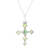 Peridot pendant necklace, 'Verdant Cross' - Peridot and Composite Turquoise Cross Pendant Necklace