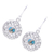 Sterling silver dangle earrings, 'Elegant Sea' - Composite Turquoise Sterling Silver Round Dangle Earrings