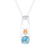 Citrine pendant necklace, 'Sunny Horizon' - Citrine Composite Turquoise Sterling Silver Pendant Necklace