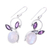 Rainbow moonstone and amethyst dangle earrings, 'Moonglow Bloom' - Rainbow Moonstone Amethyst Sterling Silver Dangle Earrings