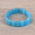 Stretch-Armband aus Achatperlen - Handgefertigtes Stretch-Armband mit blauen Achat-Perlen aus gefrorenem Meer