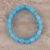 Agate beaded stretch bracelet, 'Frozen Sea' - Handmade Blue Agate Frozen Sea Beaded Stretch Bracelet