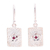 Garnet dangle earrings, 'Floral Pictures' - Rectangular Floral Garnet Dangle Earrings from India