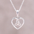 Halskette mit Anhänger aus Sterlingsilber, 'Knot of Love' - Sterling Silber Herz und Knoten Minimalistischer Anhänger Halskette