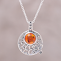 Featured review for Amber pendant necklace, Sunny Garden