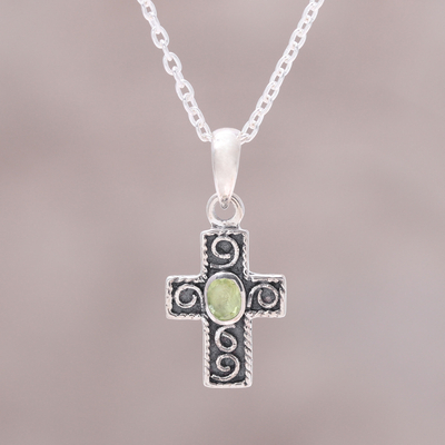 Peridot pendant necklace, Hope and Faith