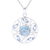 Blue topaz and larimar pendant necklace, 'Blue Wheel' - Sterling Silver Larimar Blue Topaz Round Pendant Necklace