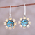 Citrine dangle earrings, 'Old World Charm' - Sterling Silver Citrine Old World Floral Dangle Earrings