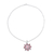Garnet and opal pendant necklace, 'Glowing Flower' - Pink Opal and Garnet Sterling Silver Flower Necklace (image 2c) thumbail