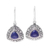 Lapis lazuli dangle earrings, 'Deep Blue Pyramids' - Sterling Silver and Lapis Lazuli Pyramid Dangle Earrings