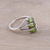 Peridot cocktail ring, 'Sparkling Leaf Trio' - Green Peridot Leaf Trio Sterling Silver Multi-Stone Ring thumbail