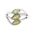 Peridot cocktail ring, 'Sparkling Leaf Trio' - Green Peridot Leaf Trio Sterling Silver Multi-Stone Ring (image 2a) thumbail