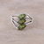 Peridot cocktail ring, 'Sparkling Leaf Trio' - Green Peridot Leaf Trio Sterling Silver Multi-Stone Ring (image 2b) thumbail