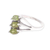 Peridot cocktail ring, 'Sparkling Leaf Trio' - Green Peridot Leaf Trio Sterling Silver Multi-Stone Ring (image 2d) thumbail