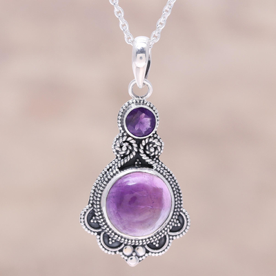 Amethyst pendant necklace, Lilac Harmony