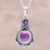 Amethyst pendant necklace, 'Lilac Harmony' - Purple Amethyst and Sterling Silver Pendant Necklace thumbail