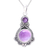 Amethyst pendant necklace, 'Lilac Harmony' - Purple Amethyst and Sterling Silver Pendant Necklace (image 2c) thumbail