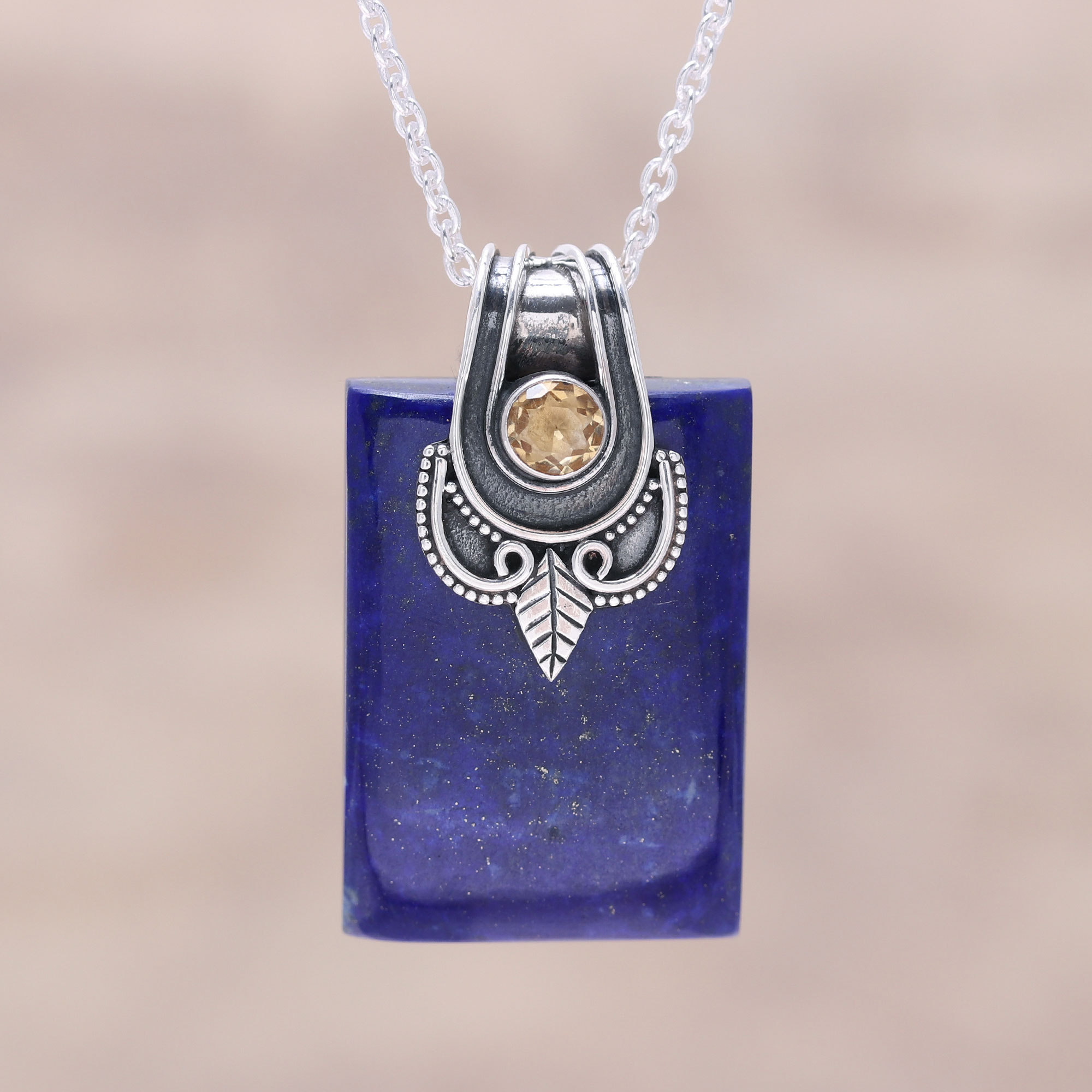 Lapis Lazuli and Sterling Silver Royal Pendant Necklace - Royal ...