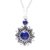 Lapis lazuli pendant necklace, 'Royal Star' - Sterling Silver Lapis Lazuli Royal Star Pendant Necklace