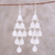 Rainbow moonstone dangle earrings, 'Misty Waterfall' - White Rainbow Moonstone Sterling Silver Dangle Earrings